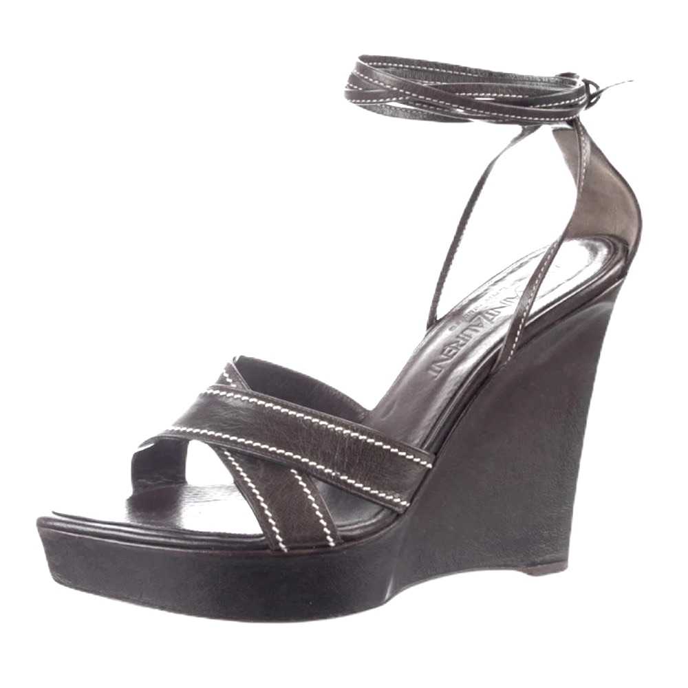 Yves Saint Laurent Rive Gauche Wedge Sandal